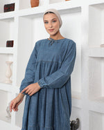 KFTN Mix Color Denim Dress Blue