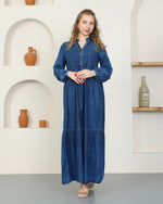 KFTN Button Dtld Denim Dress Blue