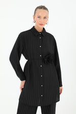 PN Shiny Striped Set Black