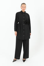 PN Shiny Striped Set Black