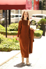 ESR Adatepe Knitted Dress Set Brown