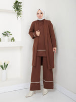 EFS Esma 3 Pc Knitted Set Brown