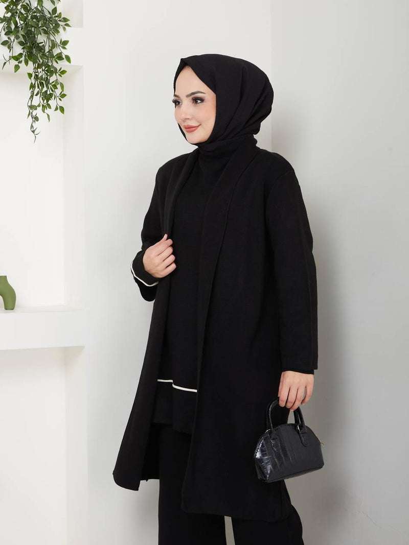 EFS Esma 3 Pc Knitted Set Black