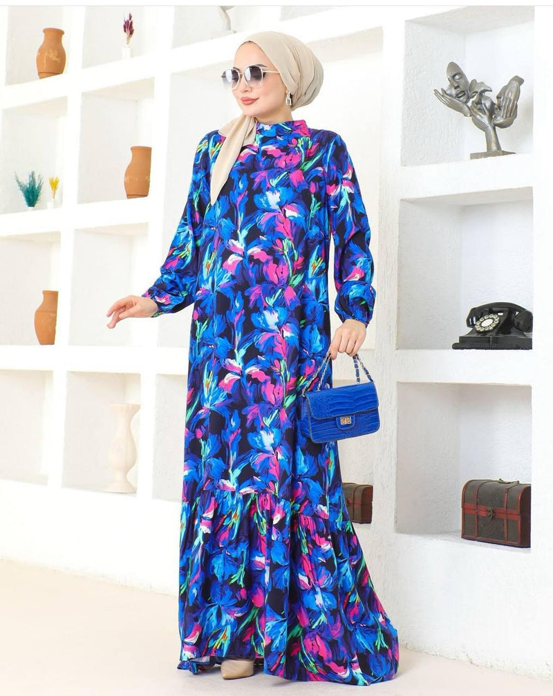 PL Flower Printed Dress Night Blue