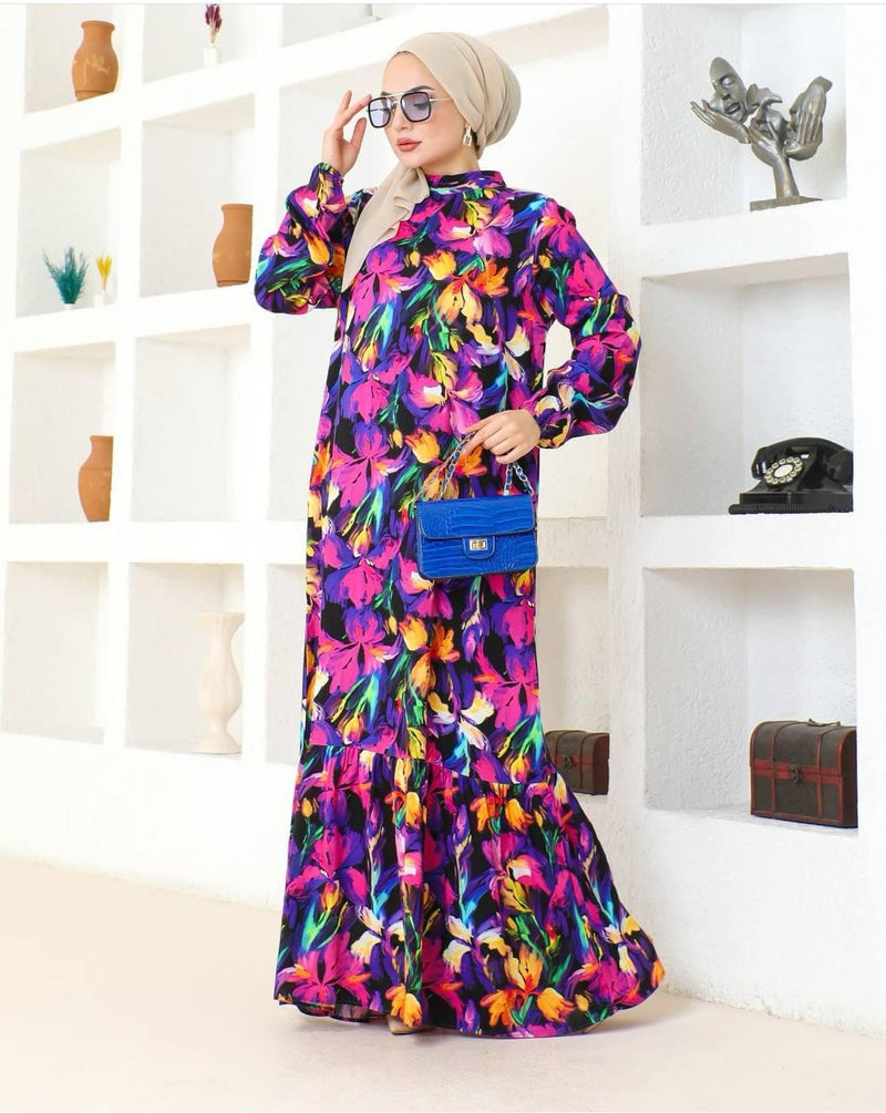 PL Flower Printed Dress Purple