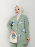 EFS Flower Knitted Set Almond Green