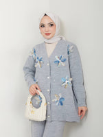 EFS Flower Knitted Set Gray