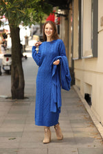 ESR Adatepe Knitted Dress Set Sax Blue