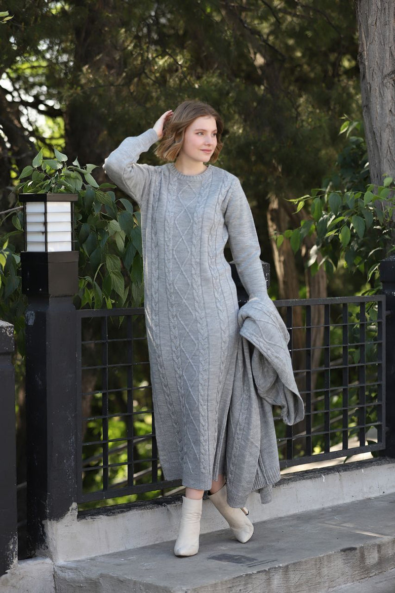 ESR Adatepe Knitted Dress Set Gray