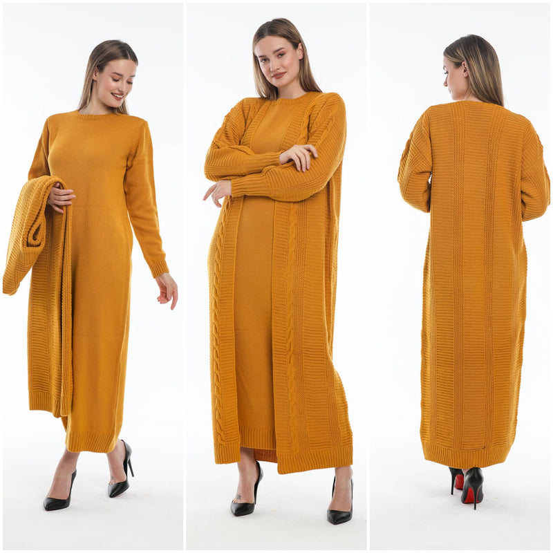 ESR Burgaz Knitted Dress Set Saffron