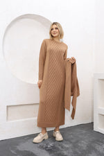 ESR Zirve Knitted Dress Set Camel