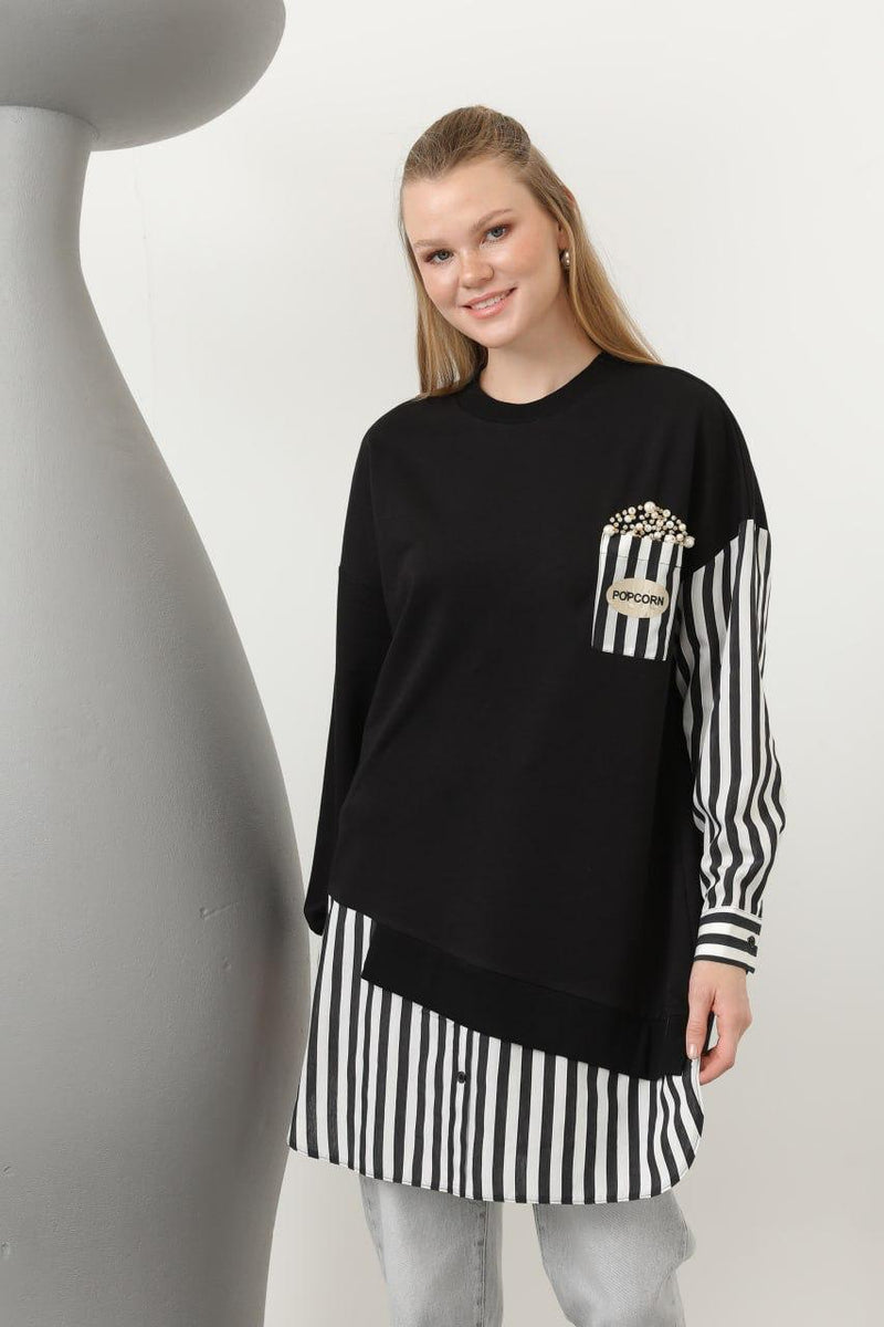 PN Popcorn Tunic Black