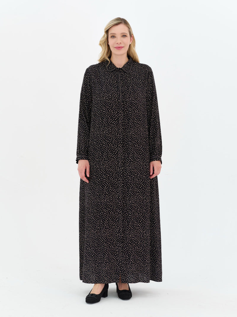 DL Dotted Printed Viscone Dress Black