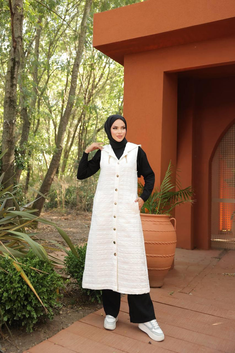 Bwst Quilted Vest White