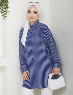 PL Stripped Tunic Navy Blue