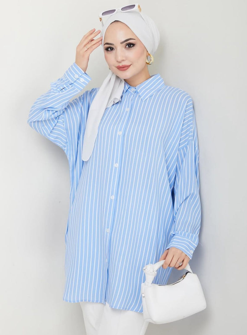 PL Stripped Tunic Blue