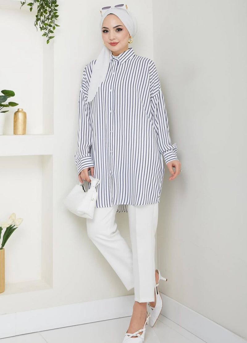 PL Stripped Tunic White