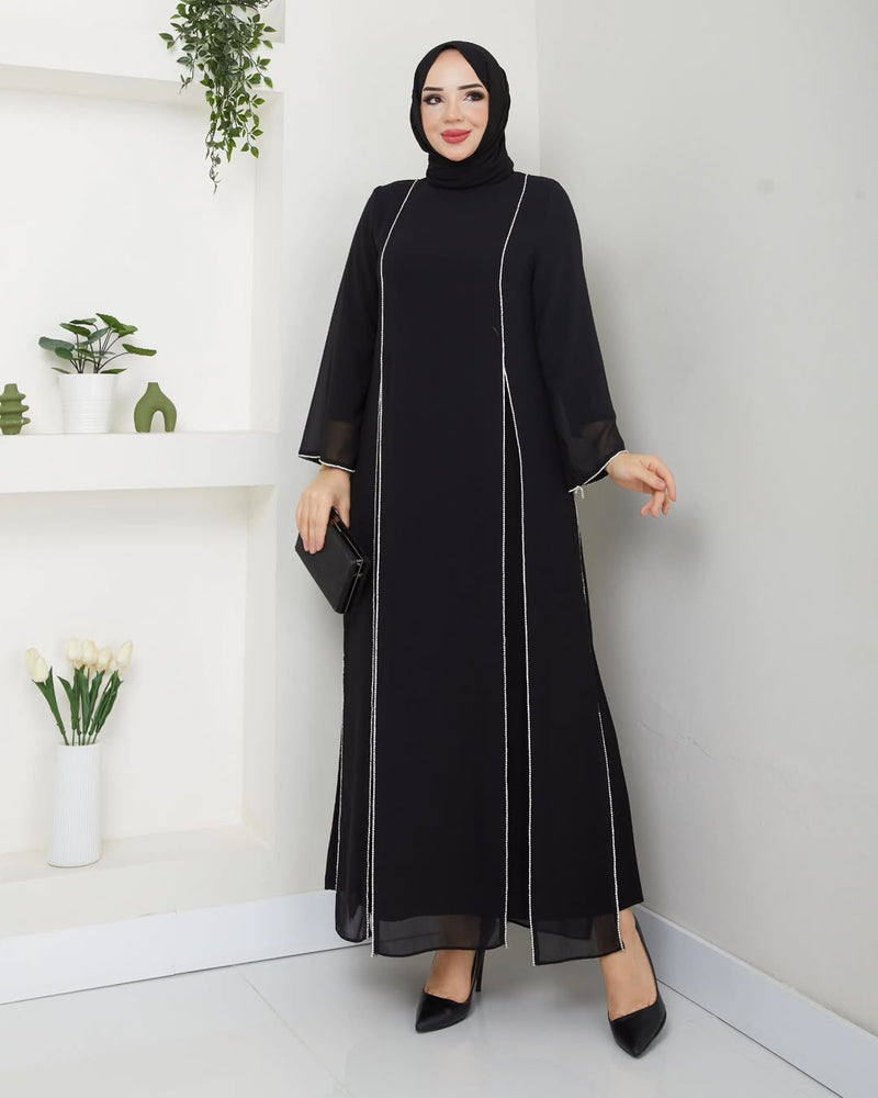 TN Mehlika Chiffon Dress Black