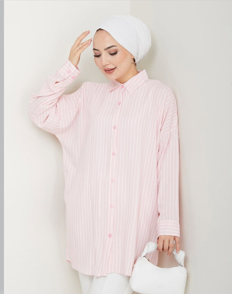 PL Stripped Tunic Pink