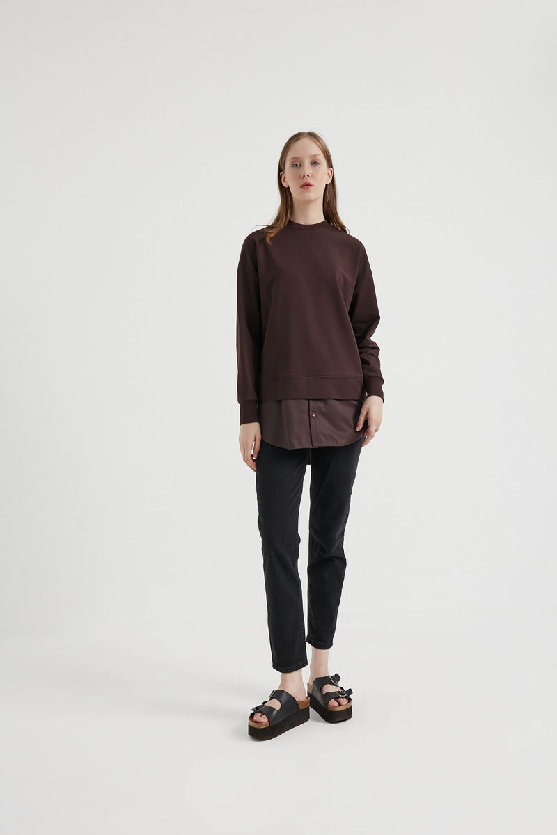 B&A Popy Cotton Sweatshirt Brown