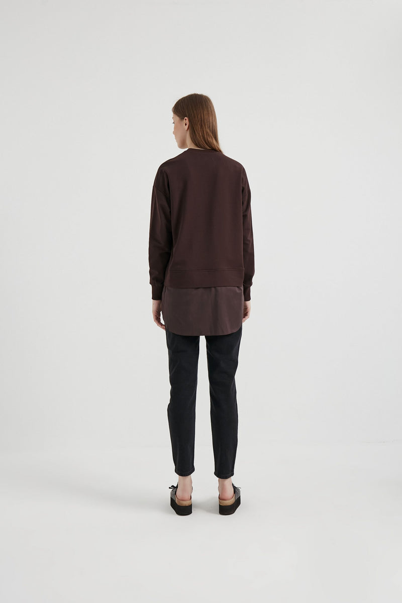 B&A Popy Cotton Sweatshirt Brown