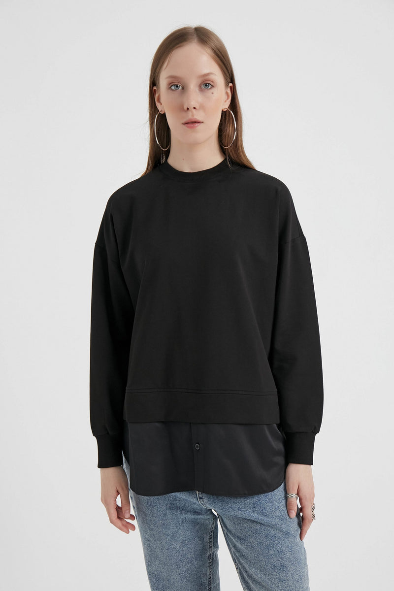 B&A Popy Cotton Sweatshirt Black