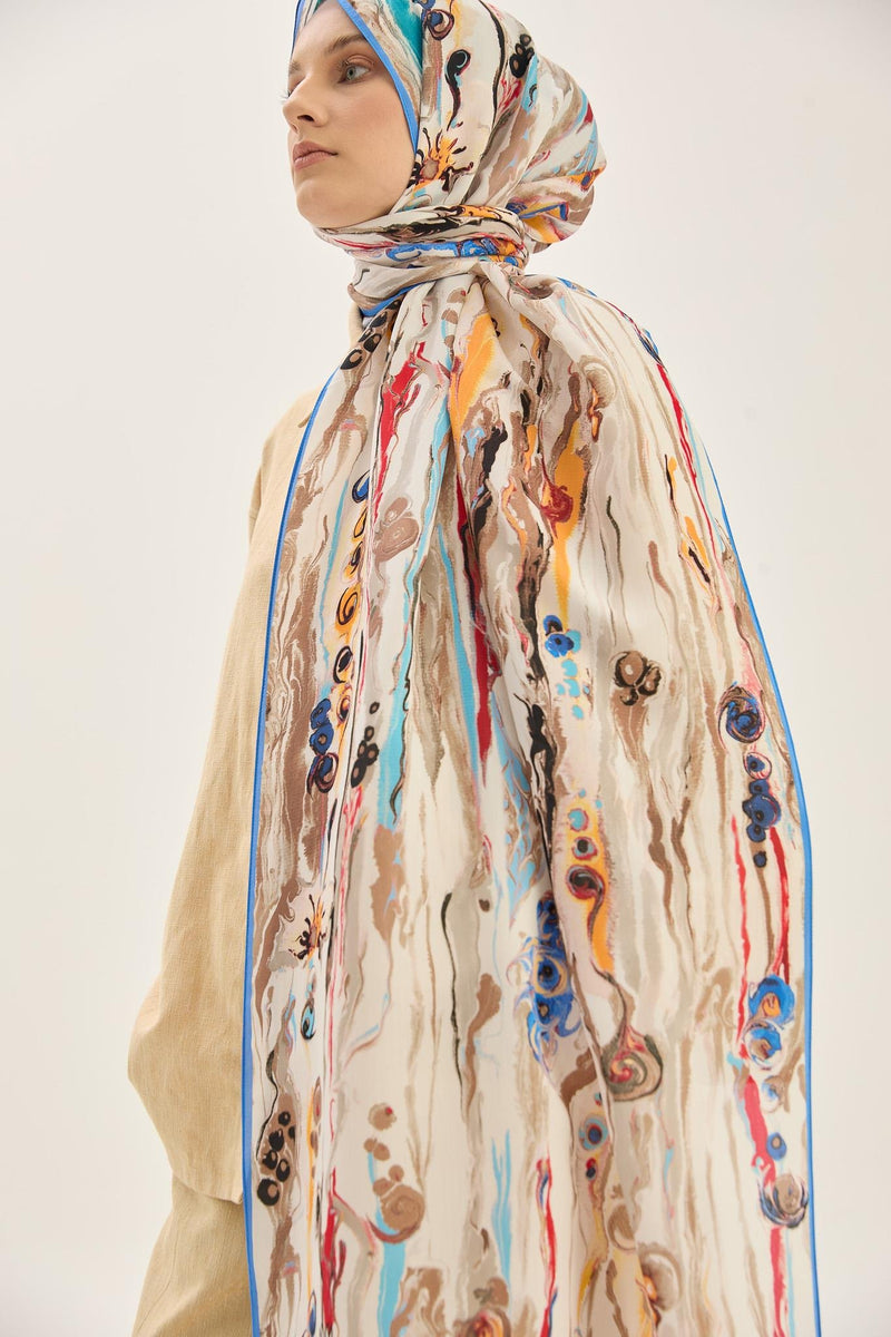 MAISA Alaz Floss Viscose Shawl Blue