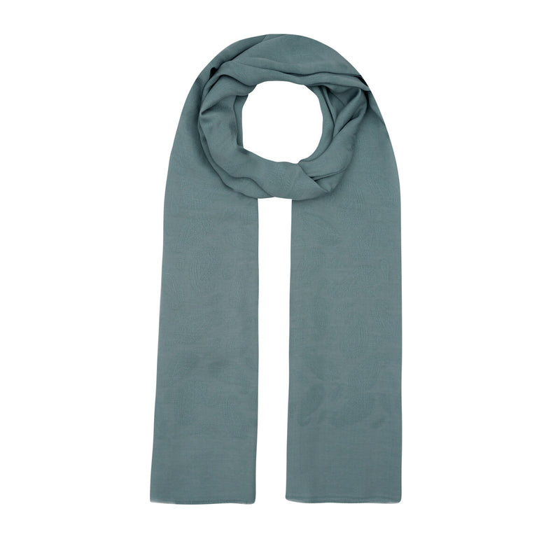 Ipekevi 04392 Baby Blue All Seasons Paisley Monogram Shawl