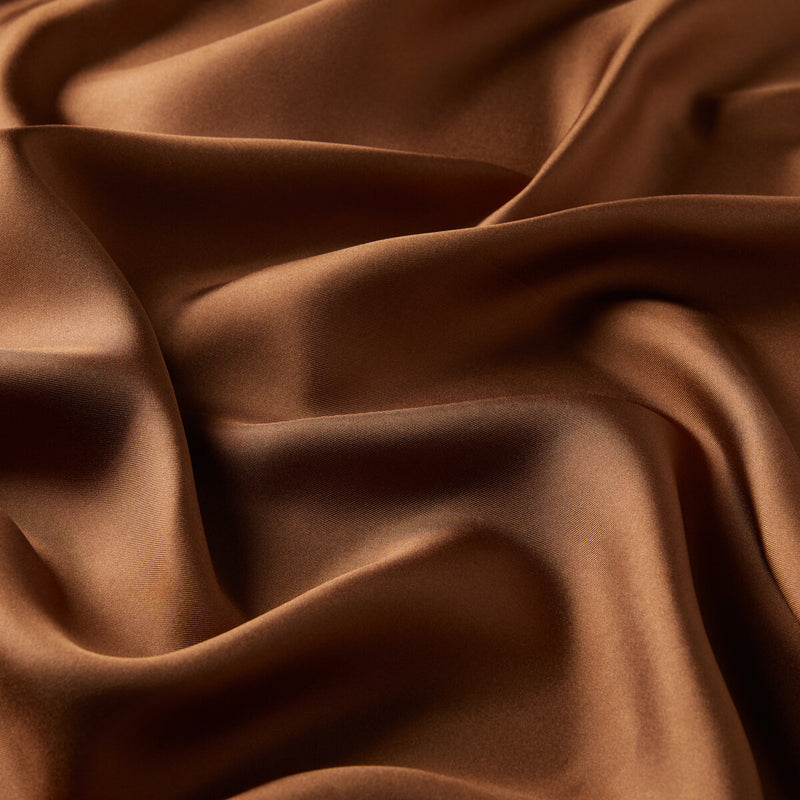 Ipekevi 01116 Golden Brown Plain Silk Twill Scarf