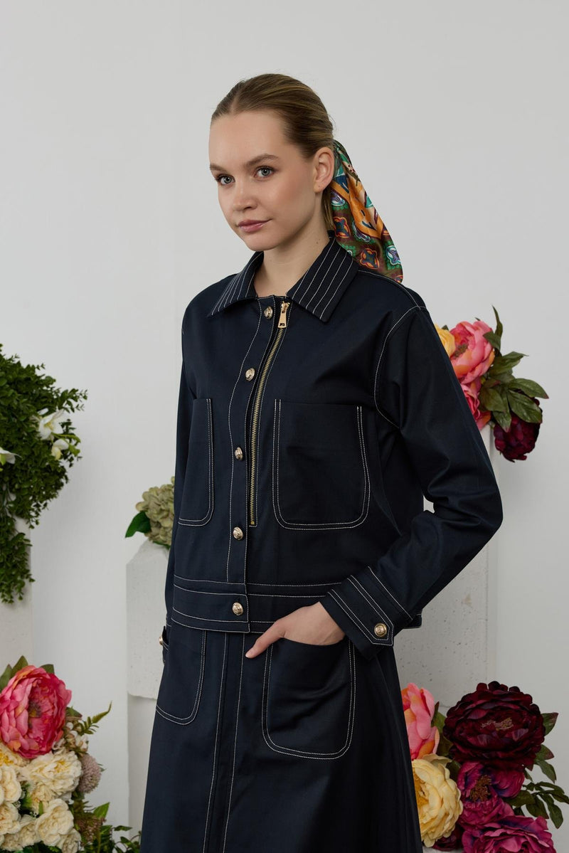 HLY Amara Skirt Set Navy Blue