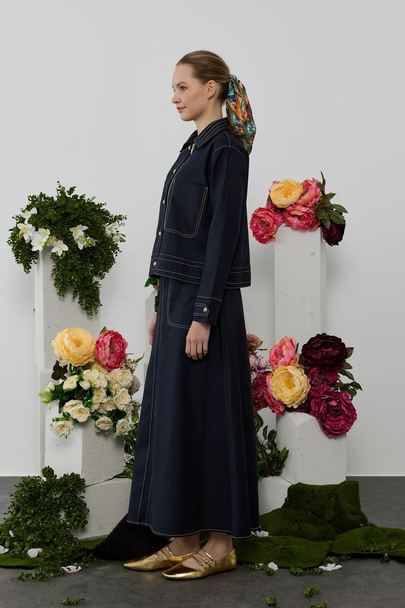 HLY Amara Skirt Set Navy Blue