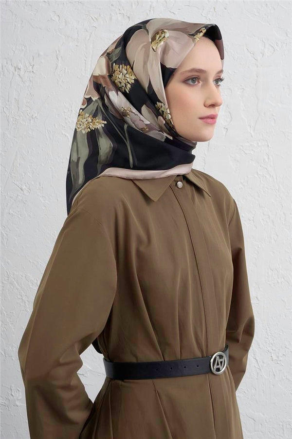 ARMINE Pure Silk Scarf Black