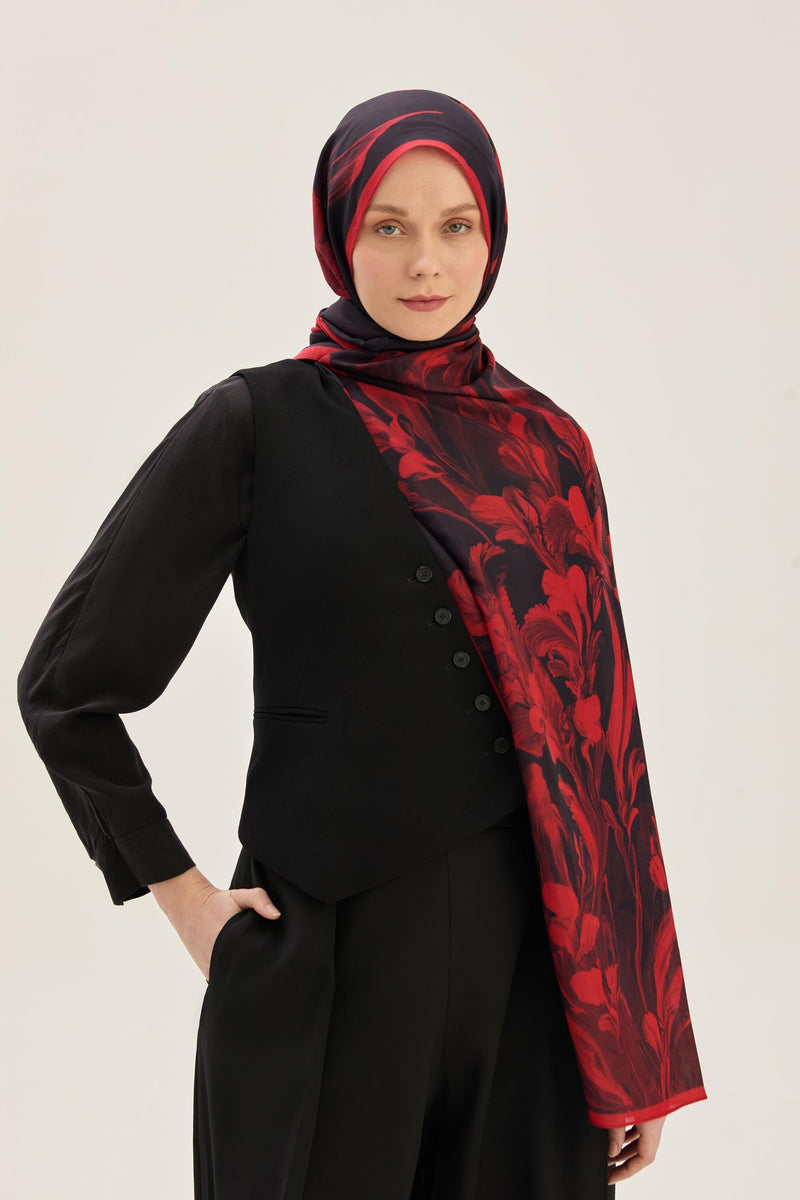 MAISA Arya Floss Viscose Shawl Burgundy