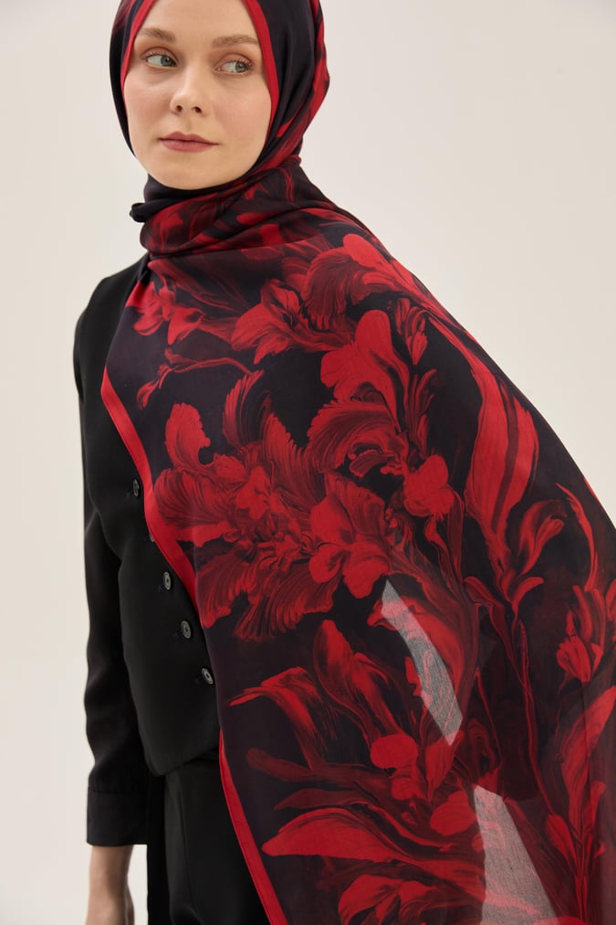 MAISA Arya Floss Viscose Shawl Burgundy