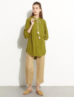 KA Rope Dtld Cotton Tunic Khaki