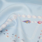 Ipekevi 01323 Baby Blue Pearl Paradise Twill Silk Scarf