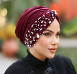 QF 1826 Rhinestone Handmade Turban Ivy