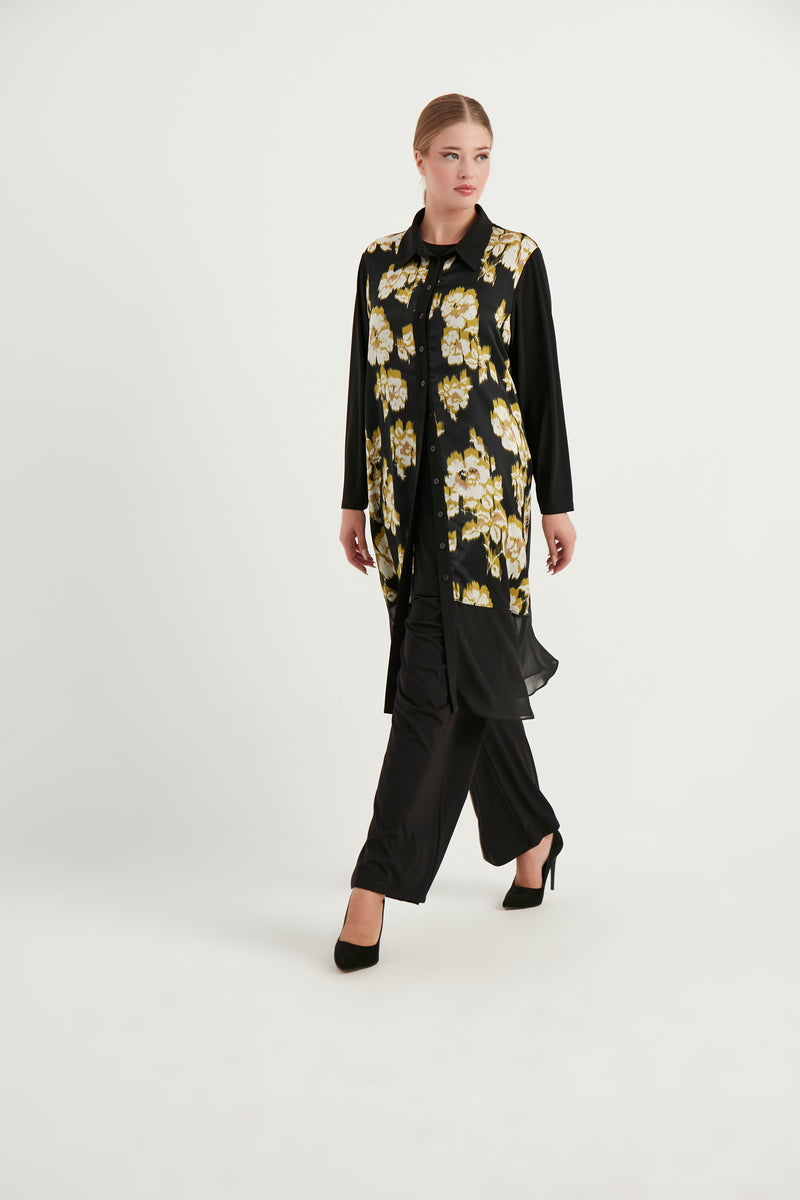 A&W Floral Printed Tunic Black