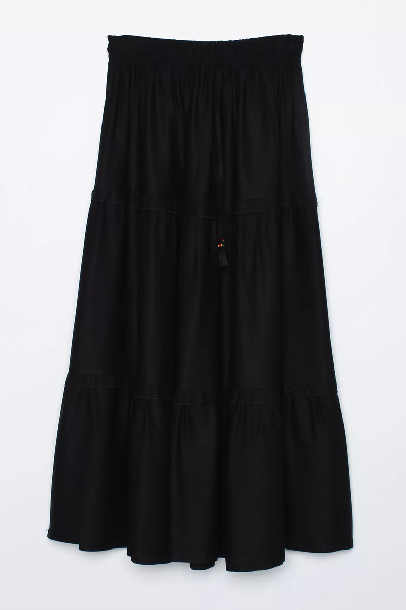 All Ruffled Skirt Black