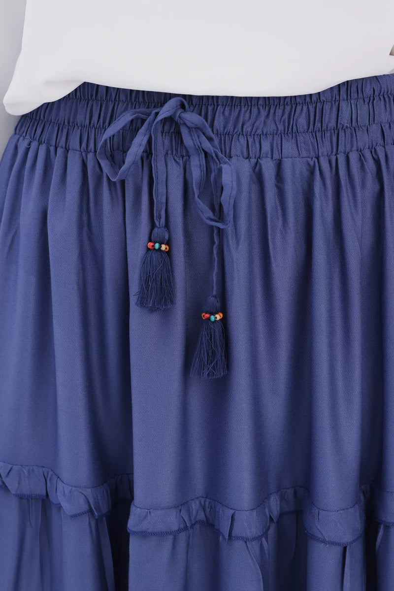 All Ruffled Skirt Navy Blue