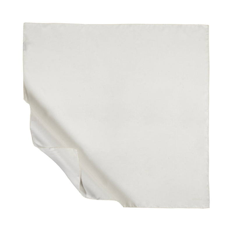 Ipekevi 01116 White Plain Silk Twill Scarf
