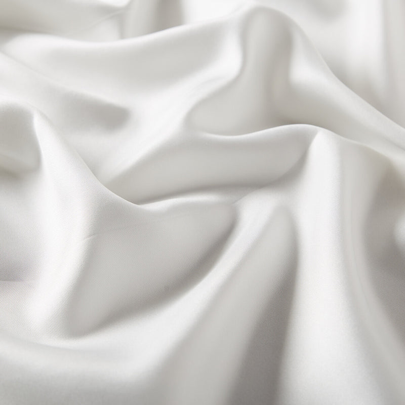 Ipekevi 01116 White Plain Silk Twill Scarf
