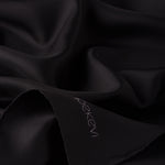 Ipekevi 01116 Black Plain Silk Twill Scarf