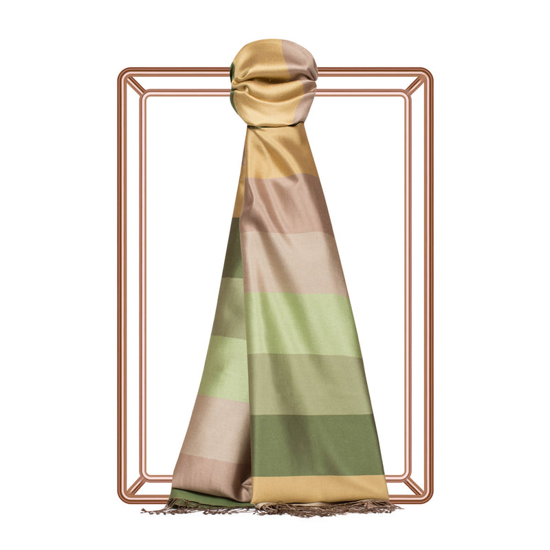 Ipekevi 04030 Block Striped Silk Scarf Model 01