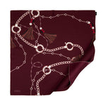 Ipekevi 01329 Burgundy Jewellery Twill Silk Scarf