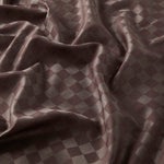 Ipekevi 0668 Brown Checkered Cotton Silk Shawl
