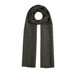 Ipekevi 06606 Pine Green Houndstooth Cotton Silk Scarf