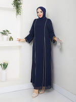 TN Mehlika Chiffon Dress Navy Blue
