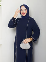 TN Mehlika Chiffon Dress Navy Blue
