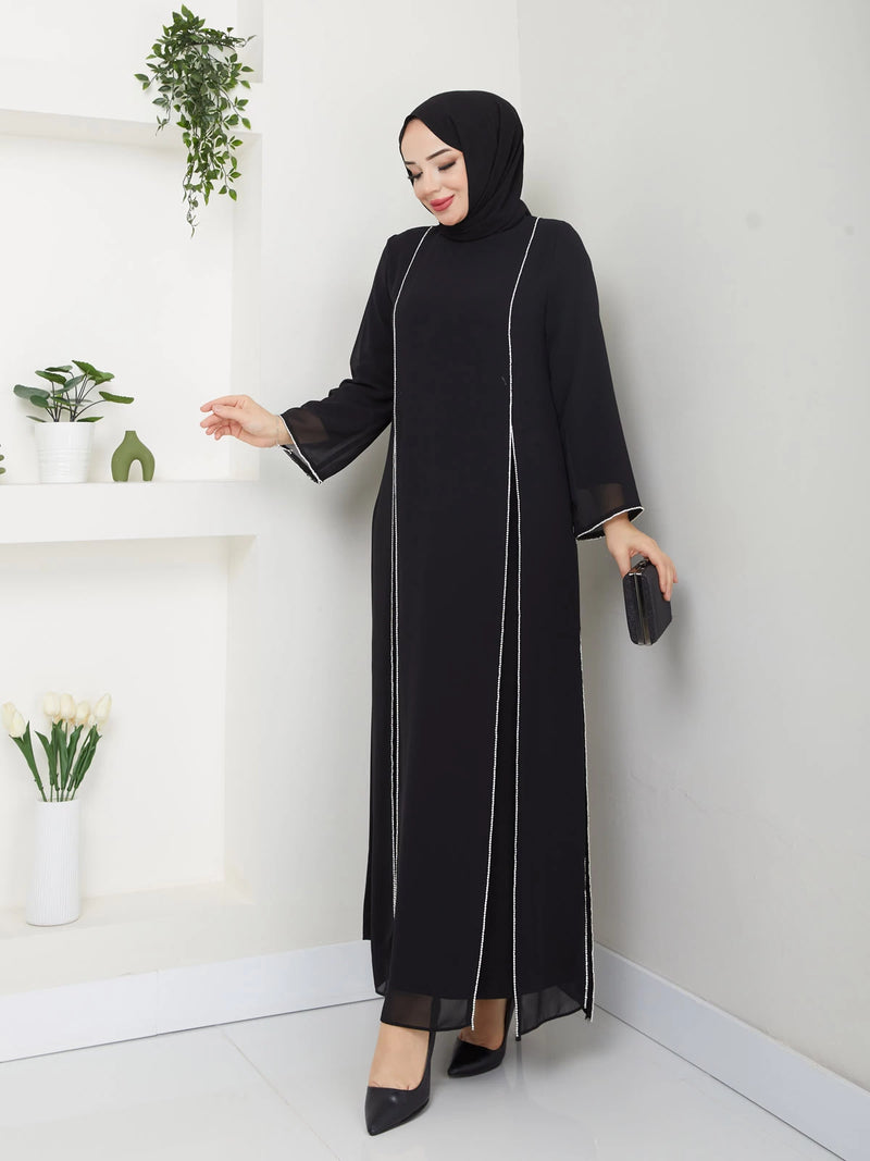 TN Mehlika Chiffon Dress Black